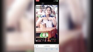 Mũ Dung khoe vú giữa lớp