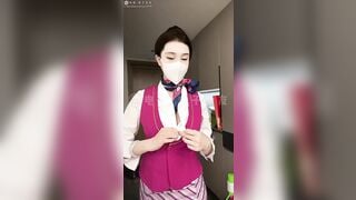 Clip Tiếp Viên Trung Xinh Đẹp Vú Bự Show Hàng Thủ Dâm Phần 5