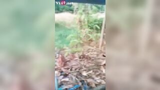 Khám phá public vét máng bướm non tơ hồng hào của bé nữ sinh ở chòi lá giữa rừng
