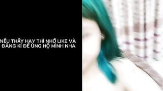 Em gái Loli tóc xanh siêu dễ thương tập tành livestream thủ dâm kiếm tiền P.2