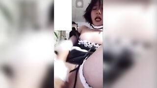 em học sinh lộ clip chat sex mặc đồ hầu gái