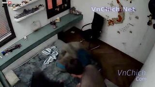 Hack camera hàng xóm thấy hắn đụ vợ xinh dáng yêu bướm hồng