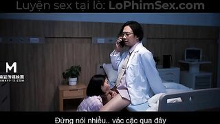 Fuck girl in the middle of the night in the operating room