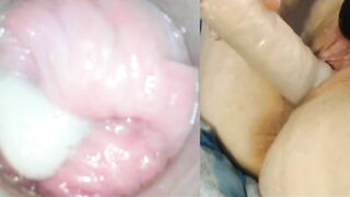 Gắn cam vào toy xem bên trong lồn đầy dâm thủy lên đỉnh