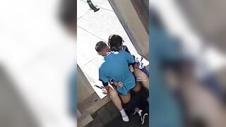 2 em học sinh lén lút địt nhau ngay góc khuất sân trường