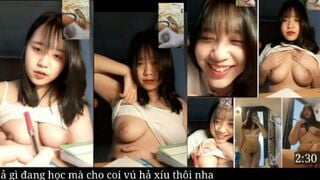 trâm anh đang học mà cứ đòi coi zú