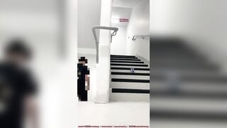 Lén lút địt chị họ tại thang thoát hiểm - vừa sướng vừa sợ