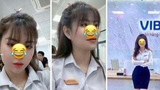 Sex em Hồng nhân viên ngân hàng VIB